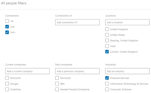 LinkedIn Prospect Search Example